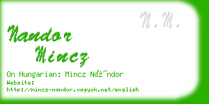 nandor mincz business card